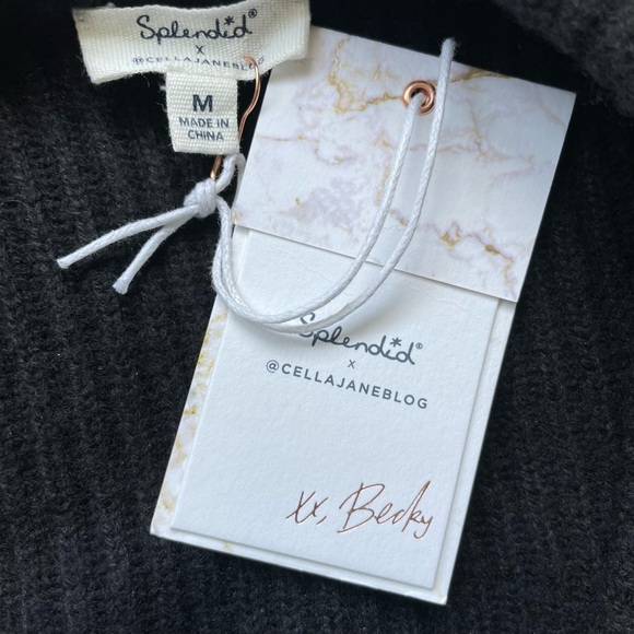 SPLENDID x Cella Jane Sweater Dress Geneva Long Sleeve BLOGGERS FAVORITE M Black - Picture 16 of 16